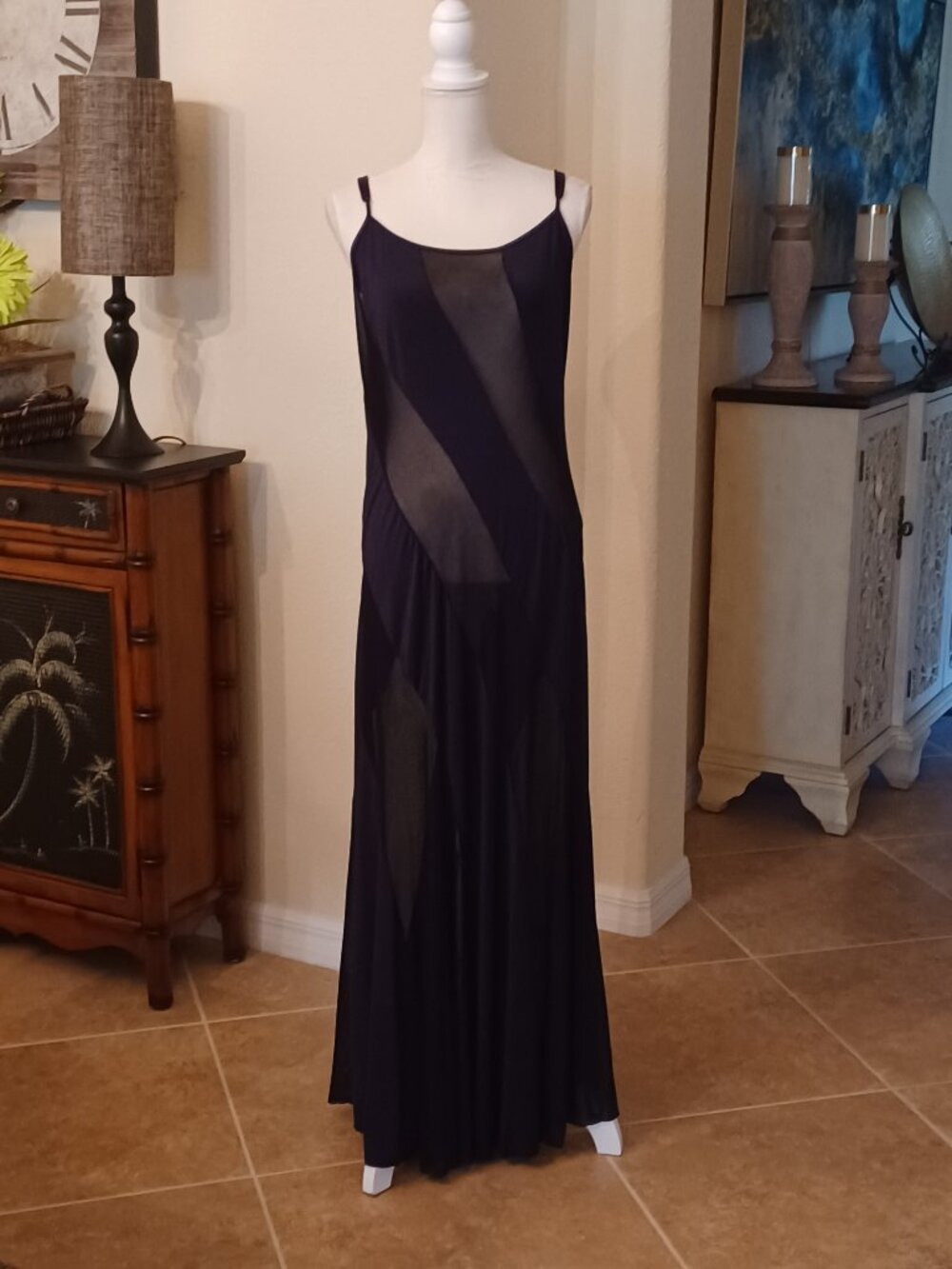 EUC Vintage Frederick's of Hollywood Sheer Spiral Black Nightgown XL - Picture 4 of 9